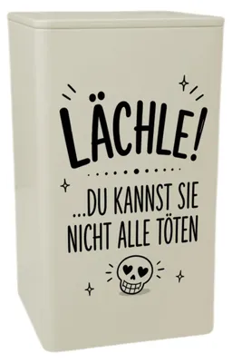 Produktbild von Dose 900ml Lächle - Teedose mit frechem Spruch Vorratsdose Mit Spruch: Du