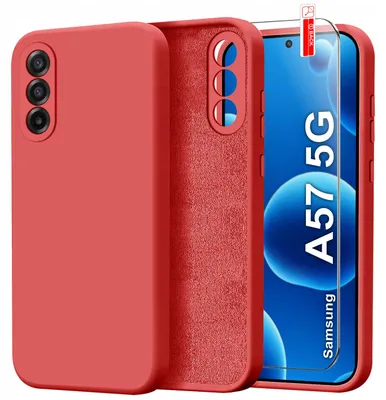 Image de Étui en silicone élastique pour Samsung Galaxy A57 5G + Film de protection en verre 9H