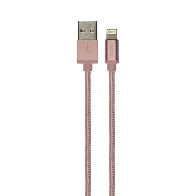 Productafbeelding van Grixx laadkabel USB-A naar Lightning 1 m MFi laden en data rose gold