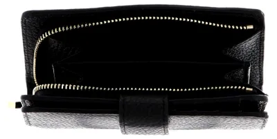 Produktbild von Leder Geldbörse Metallic Soft Mini Wallet Grained Leather Noir schwarz