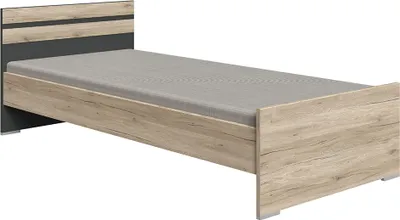Produktbild von Bettgestell Liegefläche 90x200 cm in Eiche mit graphit CANTON-43
