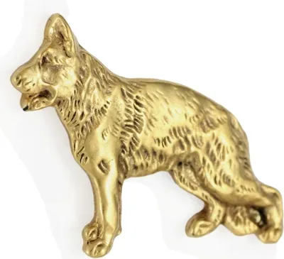 Image de Berger allemand II - broche dorée, élégant bijou en forme de chien, broche unique de la marque Art-Dog