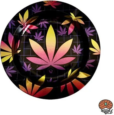 Produktbild von FIRE-FLOW Aschenbecher / Ashtray Small - Leaves #37, Metall, Ø 14 cm