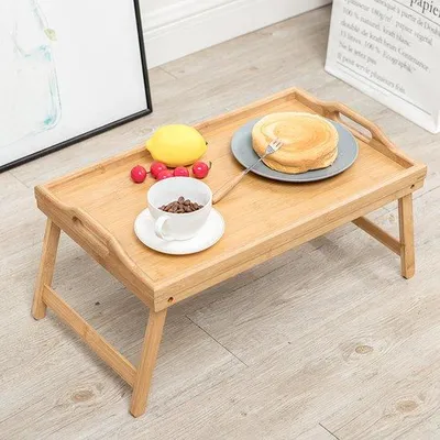 Obrázok produktu pre Súprava kuchynských servírovacích stolíkov z bambusového dreva, 46 cm x 30 cm x 21,5 cm