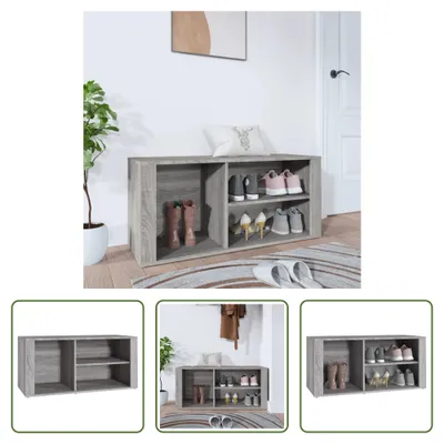 Produktbild von The Living Store Schuhregal Grau Sonoma 100x35x45 cm Holzwerkstoff