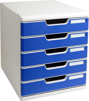 Image de Exacompta Module de classement Modulo Office 5 tiroirs fermés Bleu 301003D