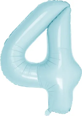 Produktbild von Oblique Unique Folien Luftballon mit Zahl 4 für Kinder Geburtstag Junge Jungen Jubiläum Party Deko Ballon hellblau