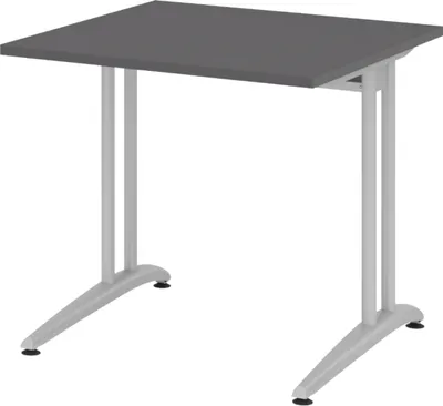 Produktbild von bümö Schreibtisch Serie-B - Größe:  80 x 80 cm, Nachbildung: Graphit