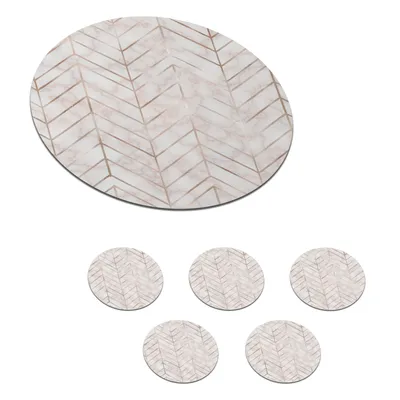 Obrázek produktu pro KitchenYeah® Skleněné podtácky kulaté sada 6 vzorů - - mramorové 10x10 cm podtácky na sklenice - nápojové podtácky - ochrana desky stolu - stolní podtácky na šálky stolní barové sklo