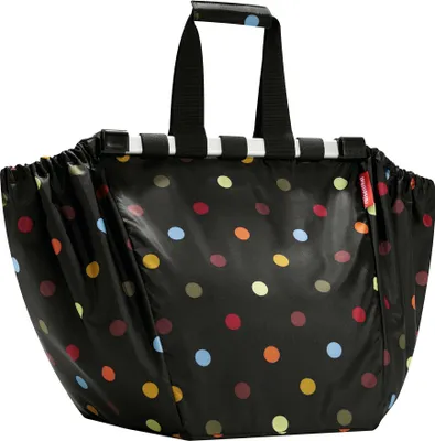 Produktbild von reisenthel easyshoppingbag, tasche für einkaufswagen, einkaufstasche, dots / schwarz mit bunten punkten, UJ7009