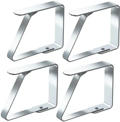 Immagine prodotto di Due paia di ganci da tavolo in acciaio inossidabile, color argento, per tavoli con spessore massimo di 5 cm (7 cm x 2 pezzi)