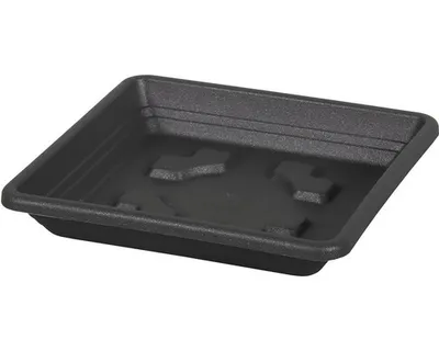 Image de Plateau en plastique pour pots de fleurs QUADRATO 25x3x25 cm anthracite