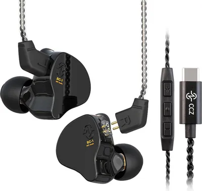 Zdjęcie produktu dla Słuchawki douszne z monitorem CCZ Melody, redukcja szumów, dynamiczne słuchawki sceniczne z cewką dynamiczną 10 mm, dźwięk stereo hi-fi, przewodowe słuchawki douszne