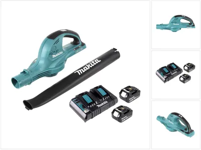 Produktbild von Makita DUB 361 2x 18 V / 36 V Akku Laubbläser Gebläse + 2x Makita BL 1860 6 Ah / 6000 mAh Akku + Makita DC 18 RD 2-fach Ladegerät