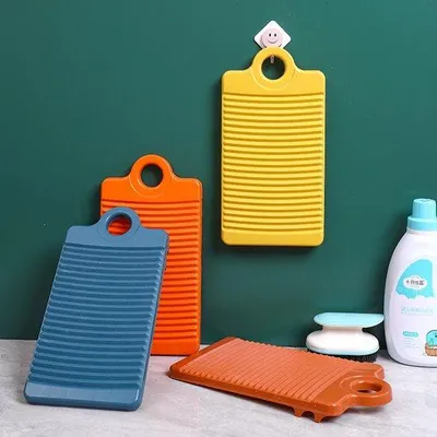 Obrázek produktu pro Mini plastová prkénka na praní rukou, 4 ks, 31 x 16 cm, neklouzavá, pro domácnost, žlutá, oranžová, oranžová, modrá