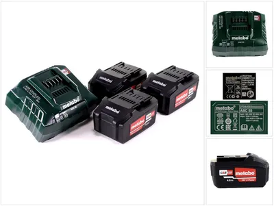 Immagine prodotto di Set base Metabo 3x batteria Li-Power 18 V 4,0 Ah CAS Li-Ion + caricatore ASC 55 ( 685049000 )