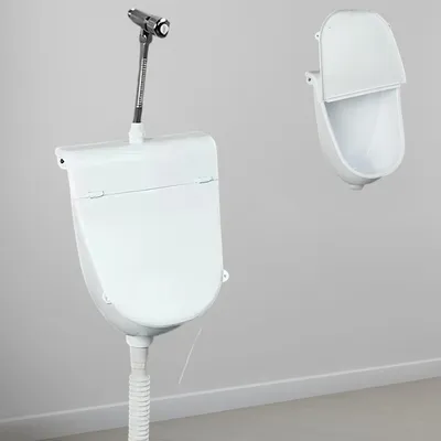 Wand-Urinal mit Deckel, ohne Bohren, 38,5x28x18 cm, Weiß