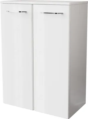 Produktbild von FACKELMANN Doppel-Midischrank MILANO / Badschrank mit Soft-Close-System / Maße (B x H x T): ca. 60,5 x 83 x 32 cm / hochwertiger Schrank fürs Badezimmer / 2 Türen / Korpus: Weiß / Front: Weiß