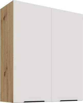 Obrázek produktu pro Vysoká horní skříňka LUNARA - šířka 80 cm, bílá / dub artisan