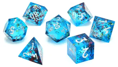 Obrázek produktu pro CritStones Liquid Core Würfel Set Mermaid's Maelstrom (7)