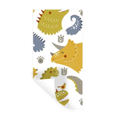 Produktbild von MuchoWow® Wandtattoo Wandsticker Wandaufkleber Dinosaurier - Schnittmuster - Jungen - Dino - Kinder 60x120 cm Selbstklebend und Repositionierbar - Selbstklebend - Fototapeten