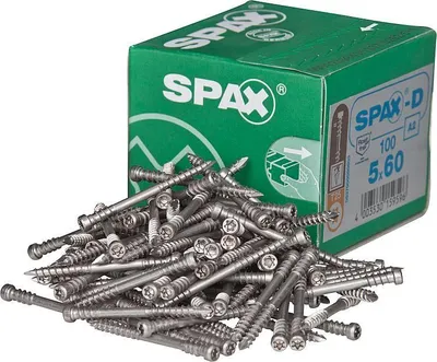 Zdjęcie produktu dla SPAX® 0537900500603 SPAX® Śruby do tarasów T25 z łbem cylindrycznym, stal nierdzewna A2 0537900500603 5 mm x 60 mm, 100 szt.