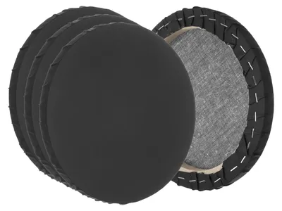6 runde Leinwände 20 cm, grundiert, schwarz