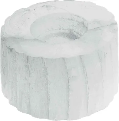 Produktbild von Selenit 16660, Teelichthalter, 4,8 x 8,5 cm, runder Teelichthalter aus Naturstein mit Rillenstruktur, Kristall-Kerzenhalter für esoterische Zwecke