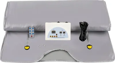 Obrázek produktu pro Sauna přikrývka, 180 cm x 80 cm, 650 W, teplotní rozsah 35–80 °C/95–176 °F, duální napětí 110 V/220 V, časovač 15–60 minut