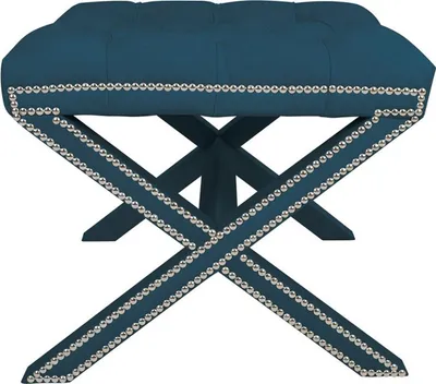 Casa Padrino Luxus Kreuz Sitz Hocker Chesterfield Hotel Möbel Luxury Furniture Stool Ottoman Interior Design Hotel Einrichtung Supplier
