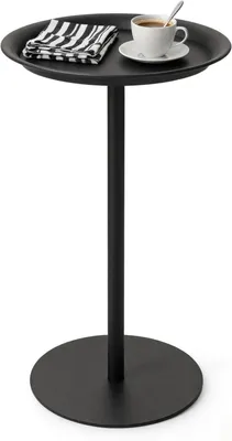 Zdjęcie produktu dla Stolik pomocniczy, okrągły, do salonu, średnica 30,5 cm, wysokość 57 cm, czarny, metal