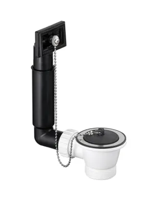 A plumbing fixture for a sink, likely a drain assembly.