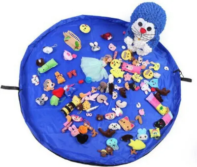 Produktbild von XXL Spielzeug Aufbewahrungstasche Spielzeugsack Aufräumsack Aufbewahrung Beutel Blau