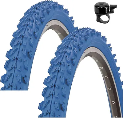 Immagine prodotto di 2 x Kenda K-829 Psycho 24" MTB pneumatico bici Pneumatico bici blu 50-507 (24 x 1,95) incl. campanello bici