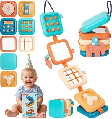 Immagine prodotto di Tavola sensoriale per bambini dai 1 anno in su - Blocco attività Montessori 8 - Sviluppo della motricità fine - Giocattoli sensoriali per lo sviluppo sensoriale