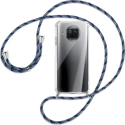 Produktbild von Handykette Backcover-Schutzhülle mit Band (Metall silberfarben) für Xiaomi Mi 10T Lite 5G - Blautöne