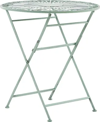 Produktbild von BELIANI Gartentisch Grün Metall Rund Zusammenklappbar Balkon Terrasse Garten Romantisch