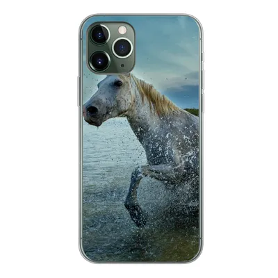 Produktbild von MuchoWow® Handyhülle Schutzhülle Hülle für iPhone 11 Pro Pferd - Wasser - Tropfen Silikon Softcase Handy Hülle - Handy