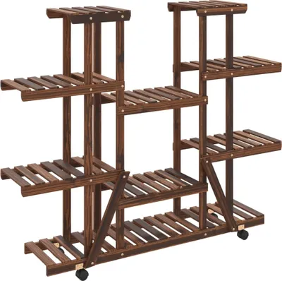 Obrázok produktu pre Stojan na kvetiny s kolieskami 110x25x115 cm masívna jedľa
