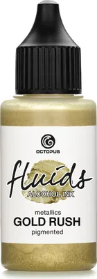 Produktbild von Octopus Fluids Alcohol Ink GOLD RUSH, Alkoholtinte für Fluid Art und Resin, gold