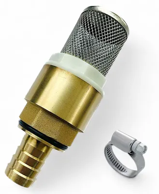 Produktbild von Fußventil Messing mit Rückschlagventil Schelle Saugkorb 1/2 Zoll - Tülle 13mm