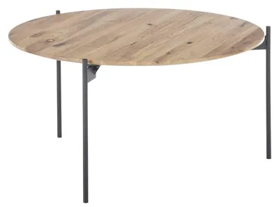 Produktbild von Couchtisch Assuan Eiche & Schwarz - Durchmesser ca. 74 cm