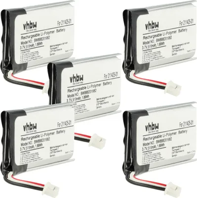 Produktbild von vhbw 5x Akku Ersatz für Plantronics 211425-01, 202555-01 für Wireless Headset Kopfhörer (510 mAh, 3,7 V, Li-Polymer)