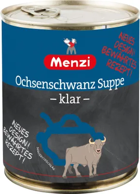 Immagine prodotto di Zuppa di coda di bue Menzi chiara con sherry ed erbe 800ml