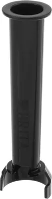 A black plastic part for a water filter system.