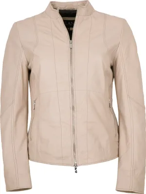 Produktbild von Jilani - Damen Lederjacke Lammnappa Kapuze sand : 36