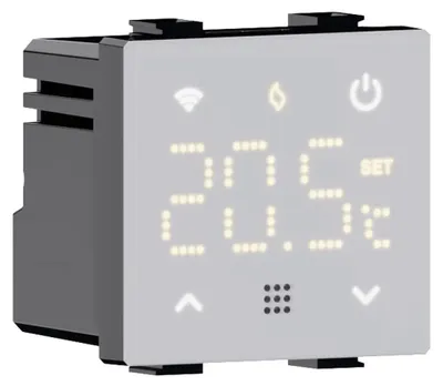 Wifi-Thermostat, programmierbar, 2 Module, 230 V, Touch-Display, weiß