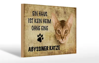 Produktbild von Holzschild Spruch 30x20cm Abyssiner Katze ohne kein Heim