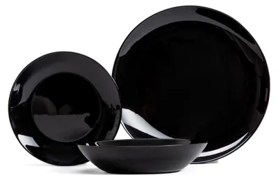 Zdjęcie produktu dla HOMLA CAPRI serwis obiadowy czarny 18 szt