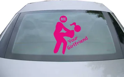 Produktbild von Indigos UG - Aufkleber Heckscheibe & Motorklappe DE2118 - pink - 600x529 mm - Me & Your Girlfriend - Auto Scheiben Fenster Heckklappe Tuning Racing JDM - Die cut